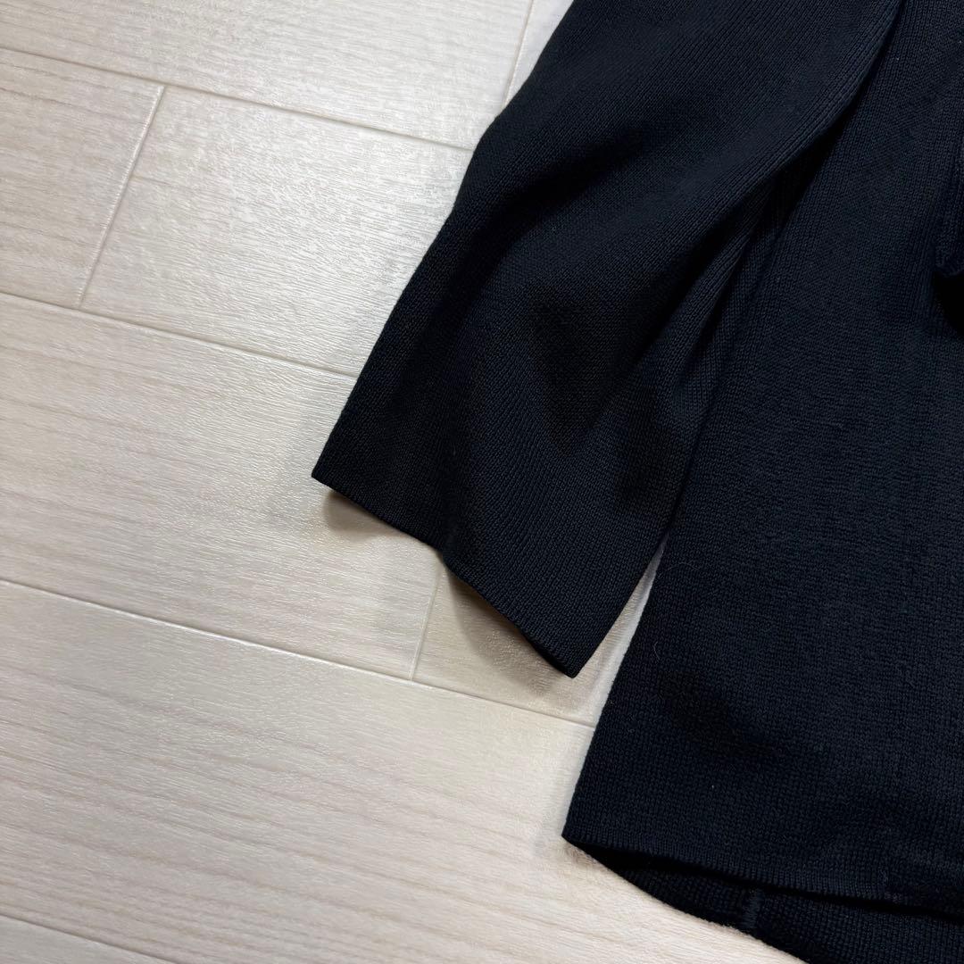 LARDINI ニットジャケット 輝く シェルボタン サイズL 黒