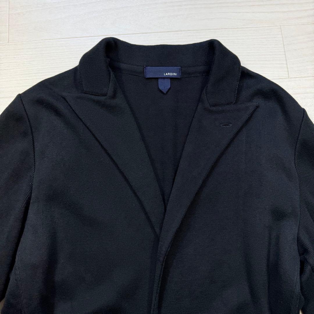 LARDINI ニットジャケット 輝く シェルボタン サイズL 黒