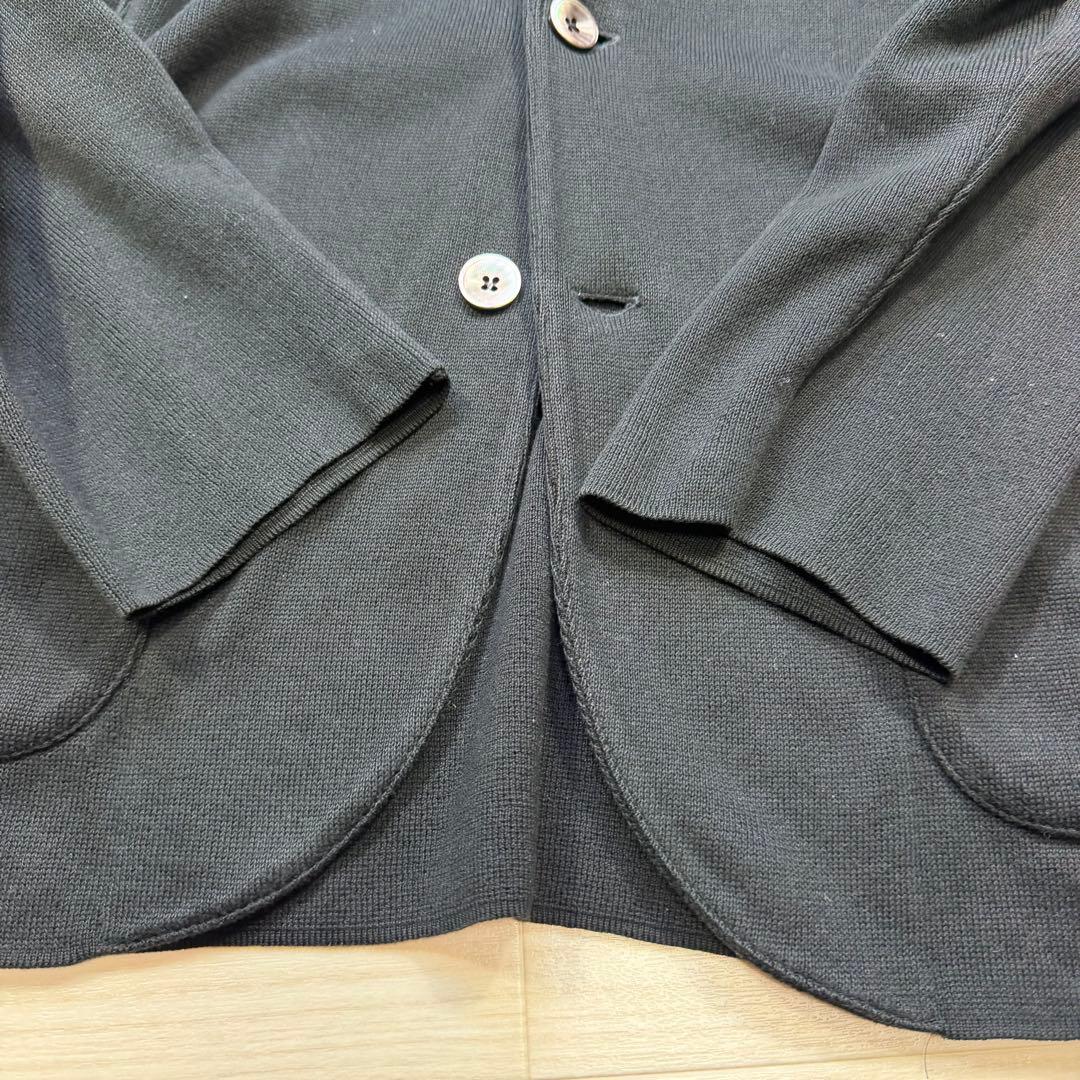 LARDINI ニットジャケット 輝く シェルボタン サイズL 黒