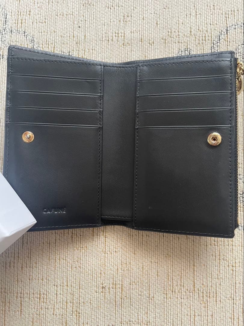 CAFUNE カフネ ブラックレザー 二つ折り財布