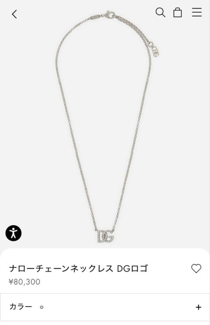 ドルチェ&ガッバーナ ネックレス 現行品 シルバー DG