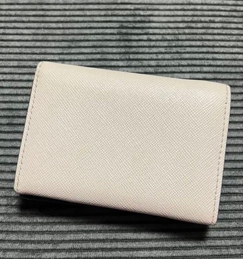 【MARNI】マルニ レザーポケット付き３つ折財布ライトグレー