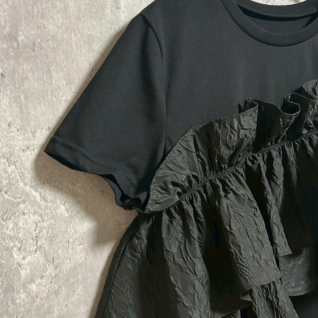 Mystrada マイストラーダ アシメフリルTシャツ ブラック M