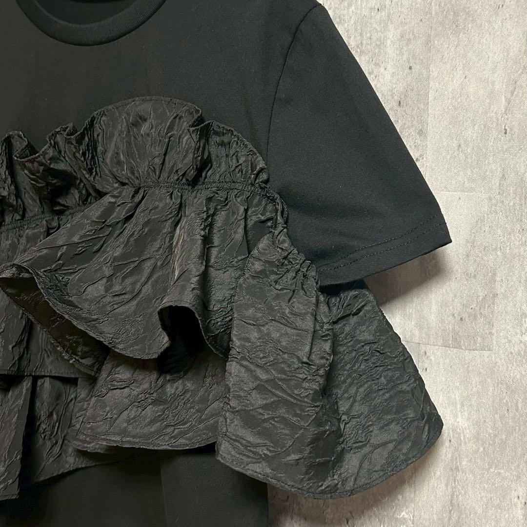 Mystrada マイストラーダ アシメフリルTシャツ ブラック M