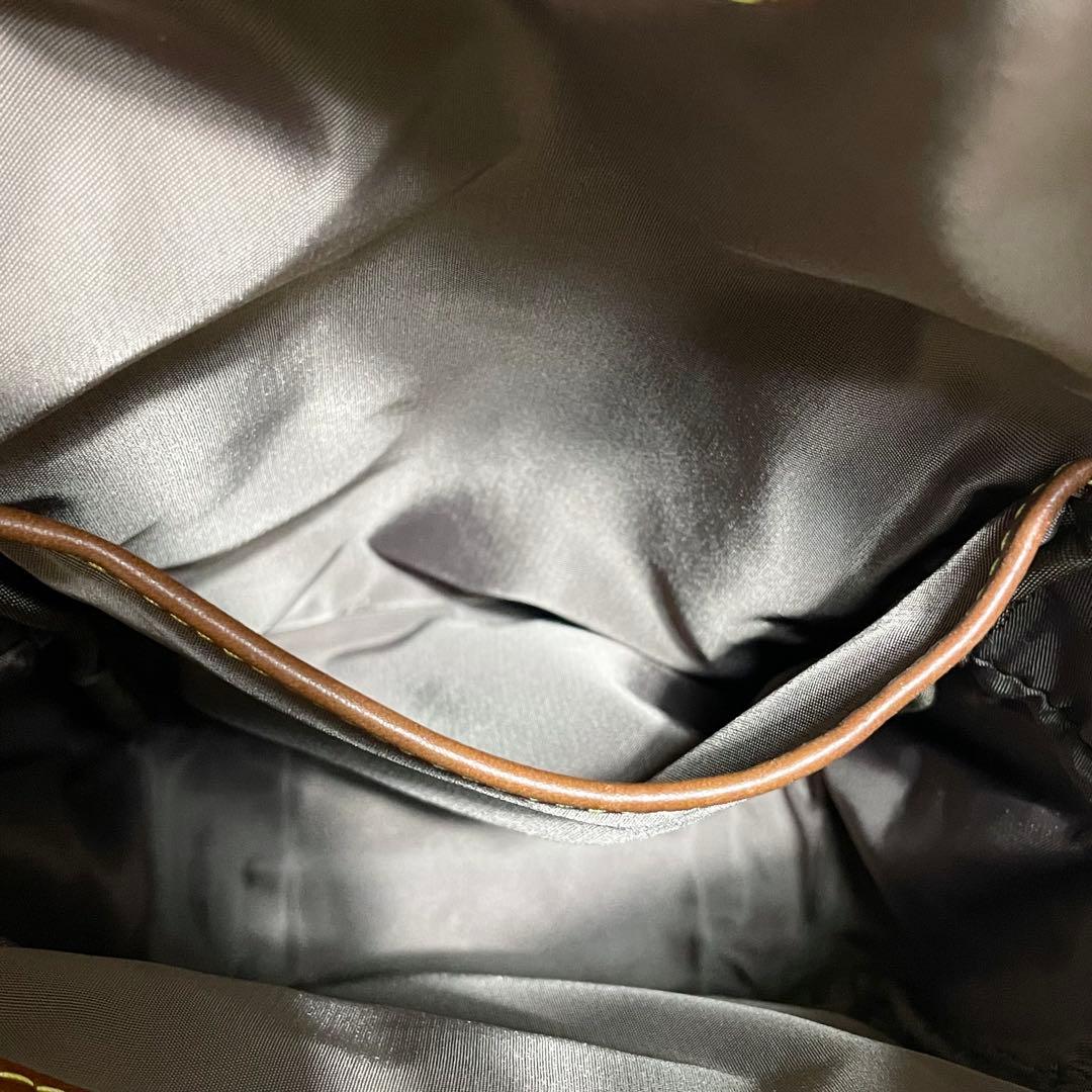 未使用級✨　ラシット　ボディバッグ　ナイロン　レザー　ブラウン　総柄　多収納