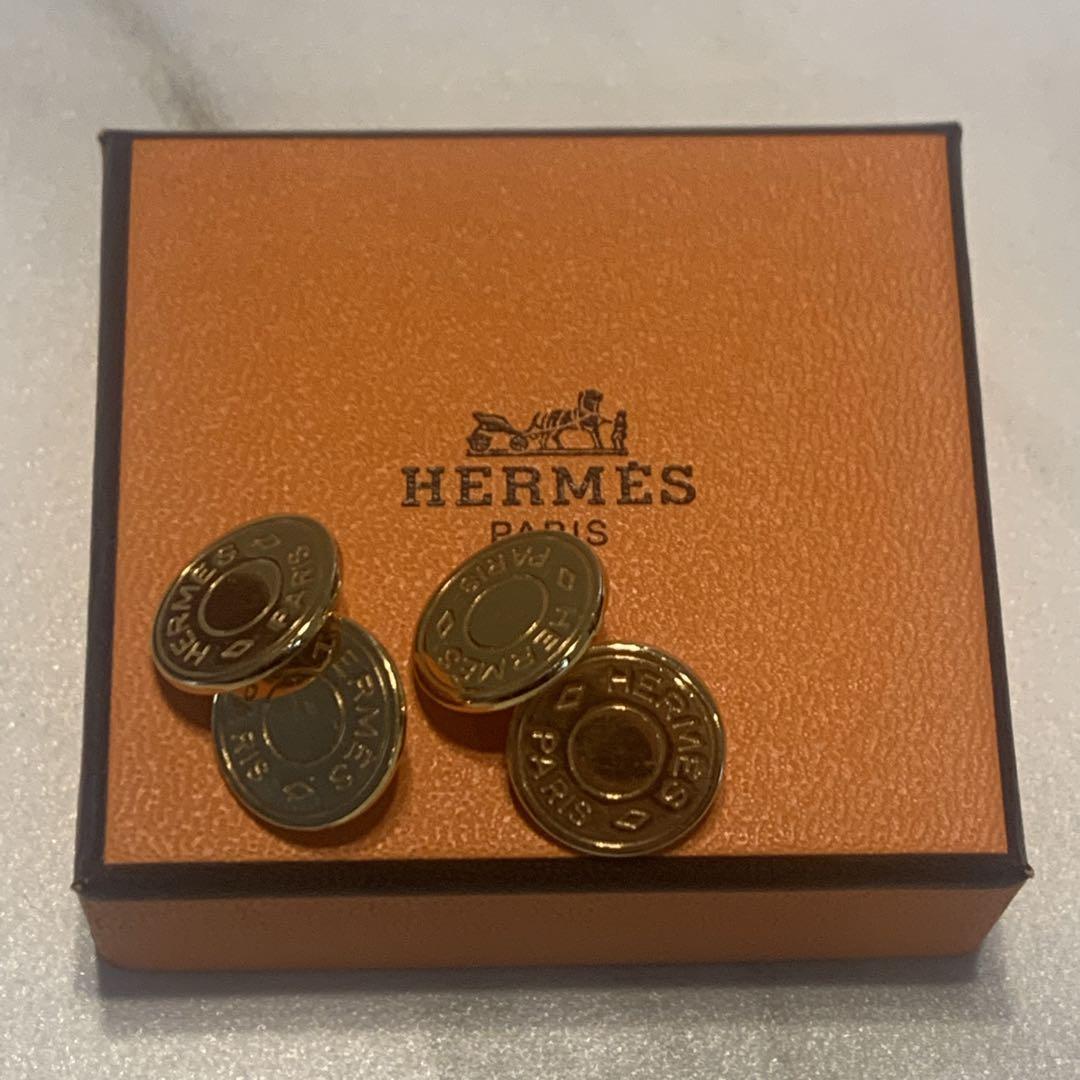 ［美品］HERMES エルメス カフス セリエ　ゴールド金具　箱付き