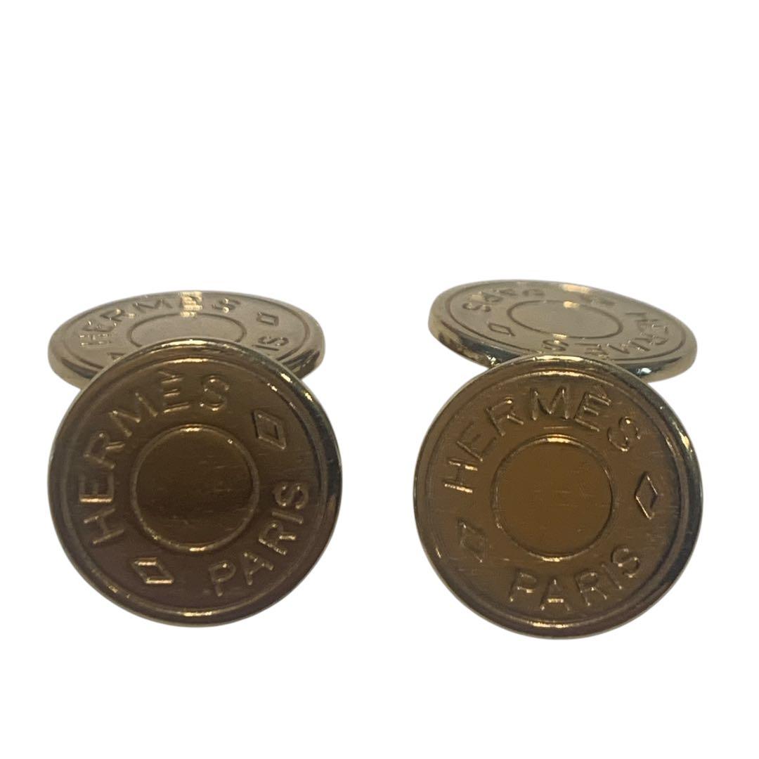 ［美品］HERMES エルメス カフス セリエ　ゴールド金具　箱付き