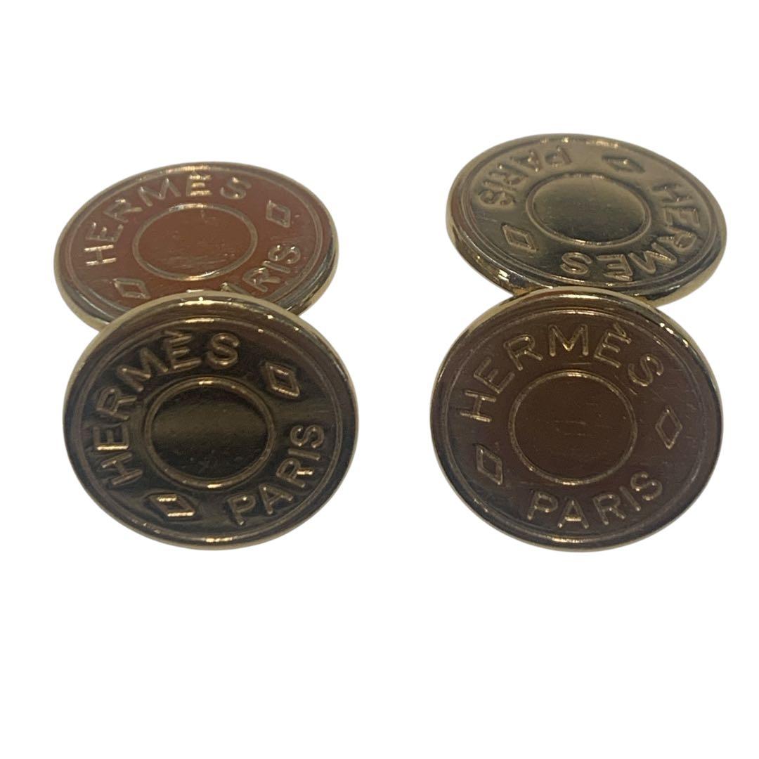［美品］HERMES エルメス カフス セリエ　ゴールド金具　箱付き