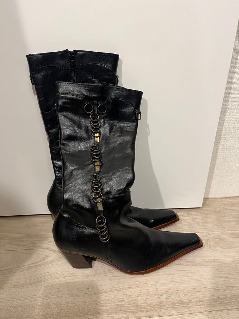 archive vintage leather boots 38 y2k ブーツ