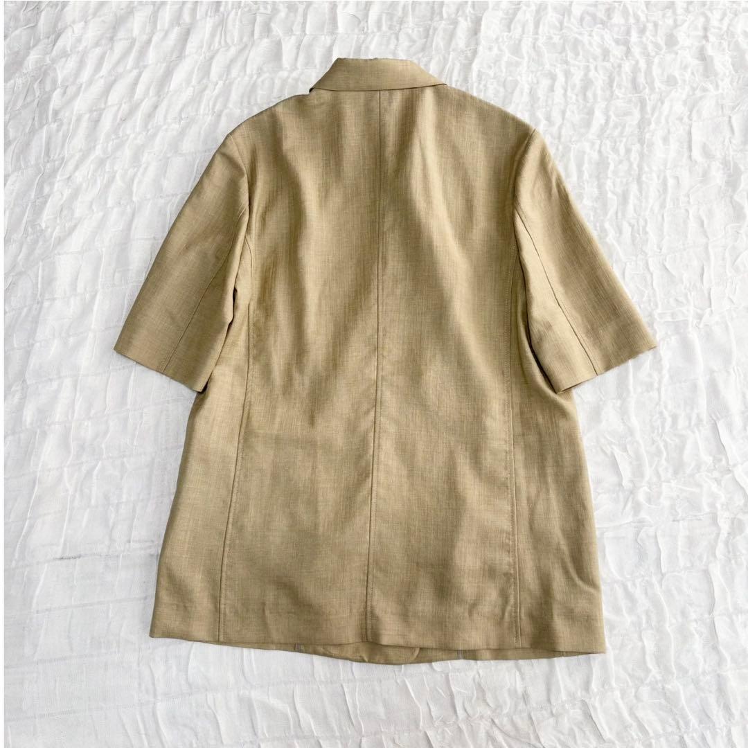 【美品 スピックアンドスパン ハーフスリーブジャケット 24SSモデル 金ボタン