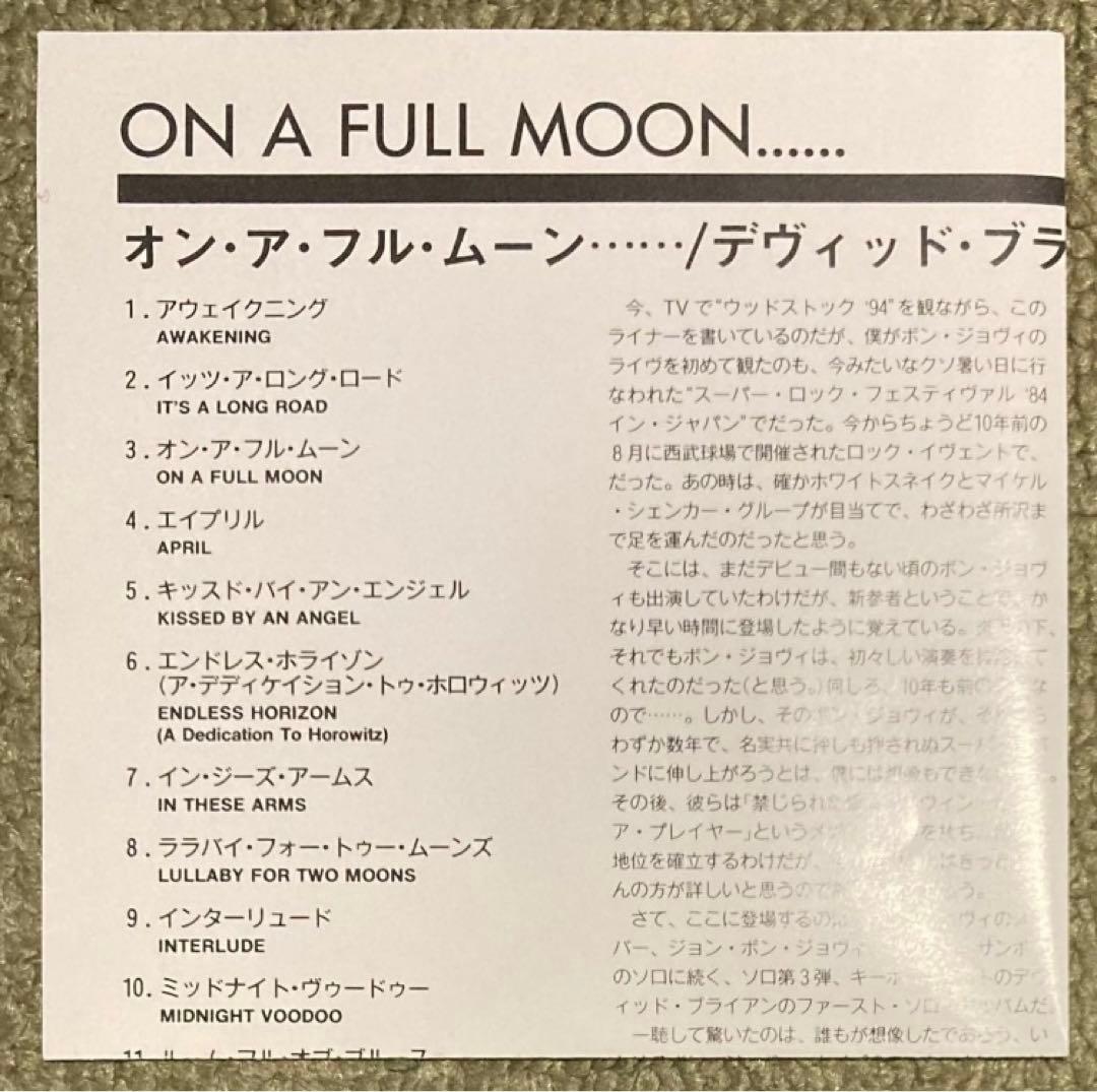 洋楽 David Bryan BON JOVI ON A FULL MOON