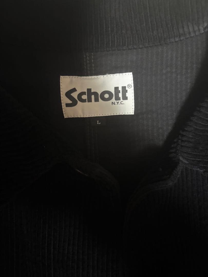 Schott コーデュロイ カバーオール Lサイズ ブラック