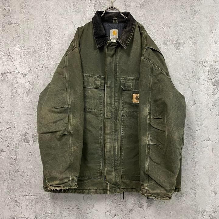 レア メキシコ製古着○カーハート ダックジャケット グリーン メンズ2XL