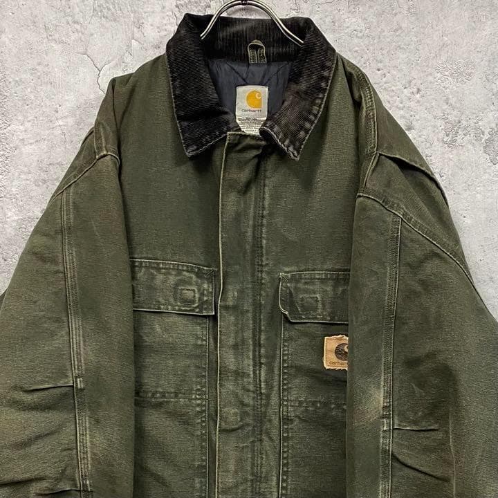 レア メキシコ製古着○カーハート ダックジャケット グリーン メンズ2XL