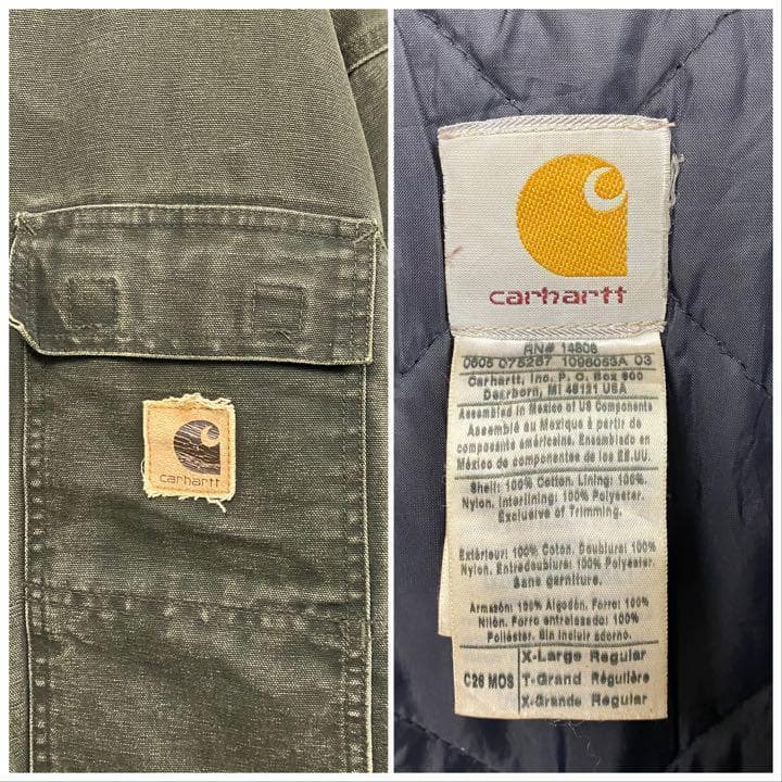 レア メキシコ製古着○カーハート ダックジャケット グリーン メンズ2XL