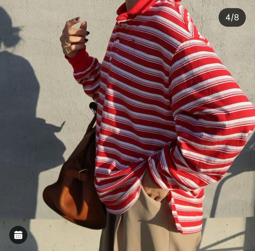 epa border polo“RED” エパ　ボーダーポロ