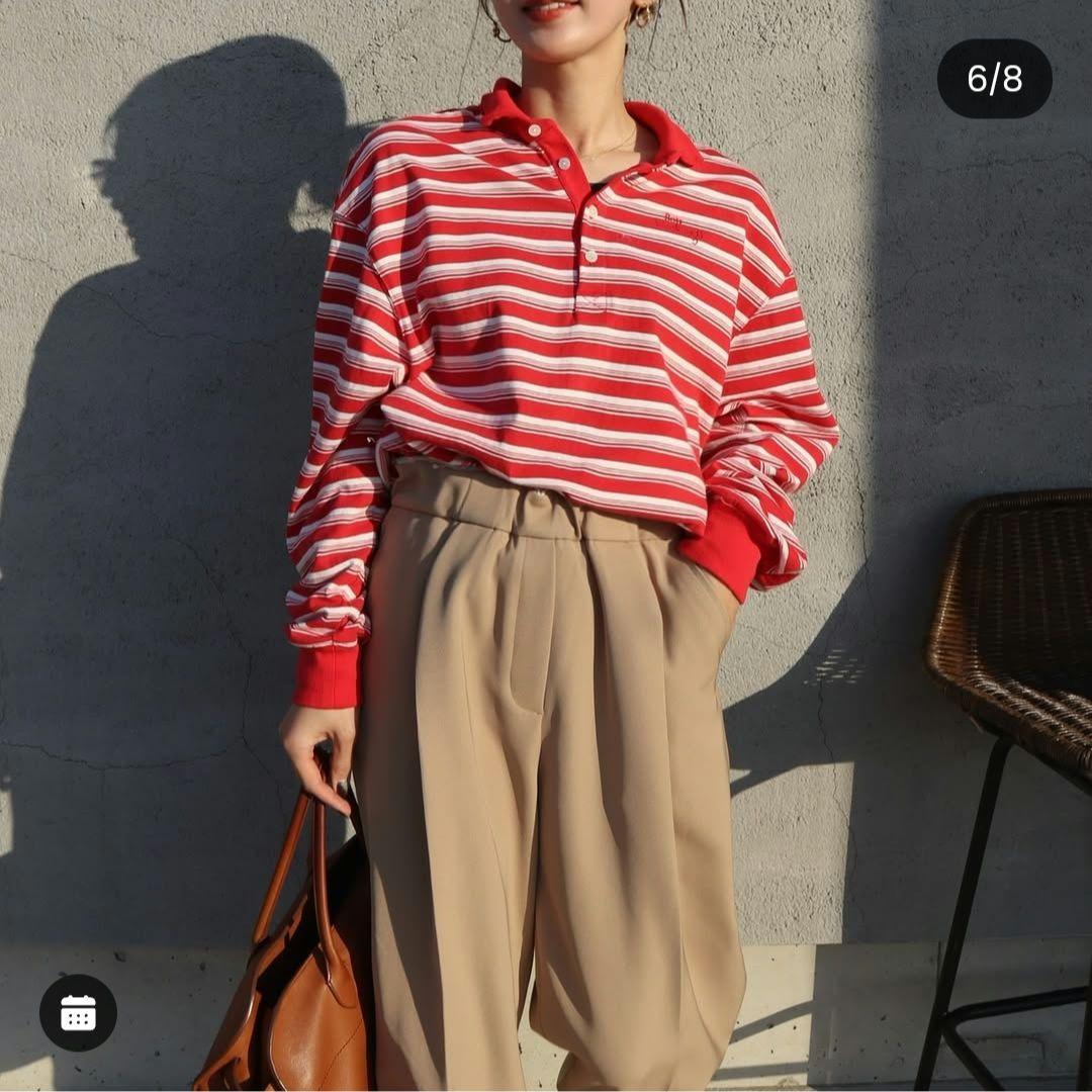 epa border polo“RED” エパ　ボーダーポロ