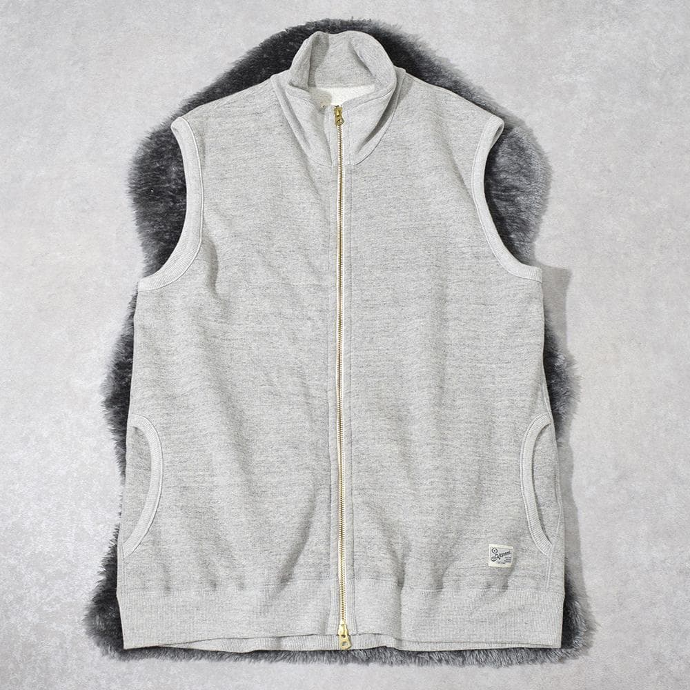 ケパニ kepani 裏起毛 コットン スウェット Wジップ ベスト グレー 5