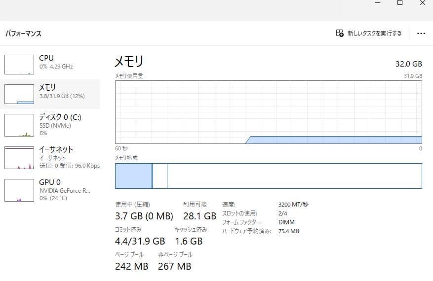 【ジャンク品】TEAM デスクトップ用メモリ DDR4-3200 16GB×2枚