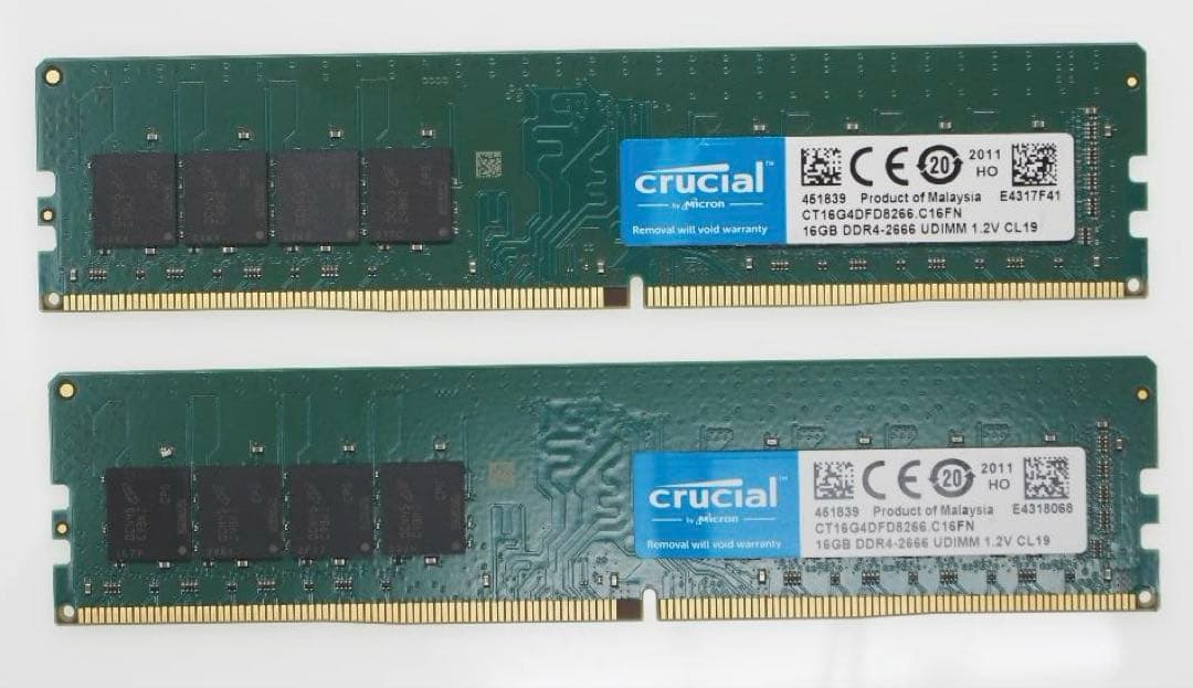 crucial DDR4 2666　32GB（16GB×2枚）