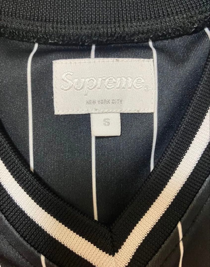 美品　SUPREME Pinstripe Baseball Jersey