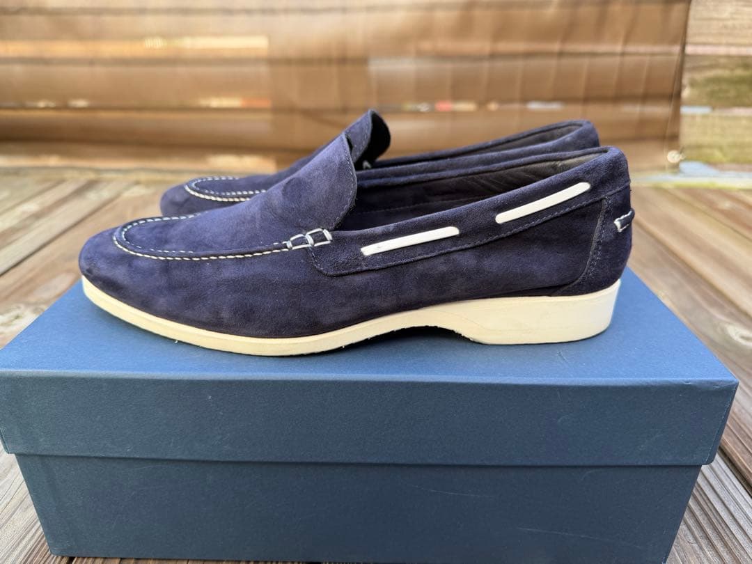 フェランテ / FERRANTE / NAVY M / スエードデッキシューズ