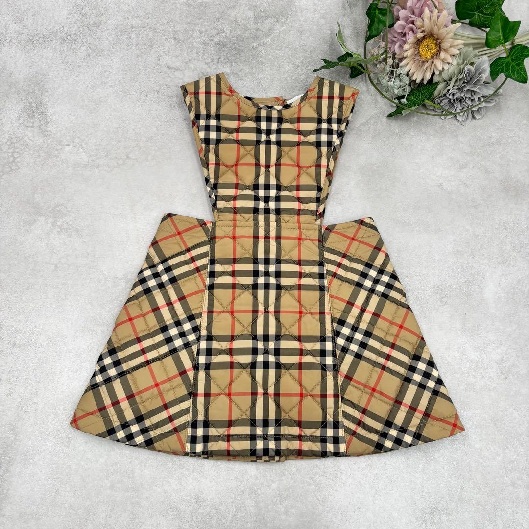 BURBERRY チェック柄キルティングジャンバースカート92cm