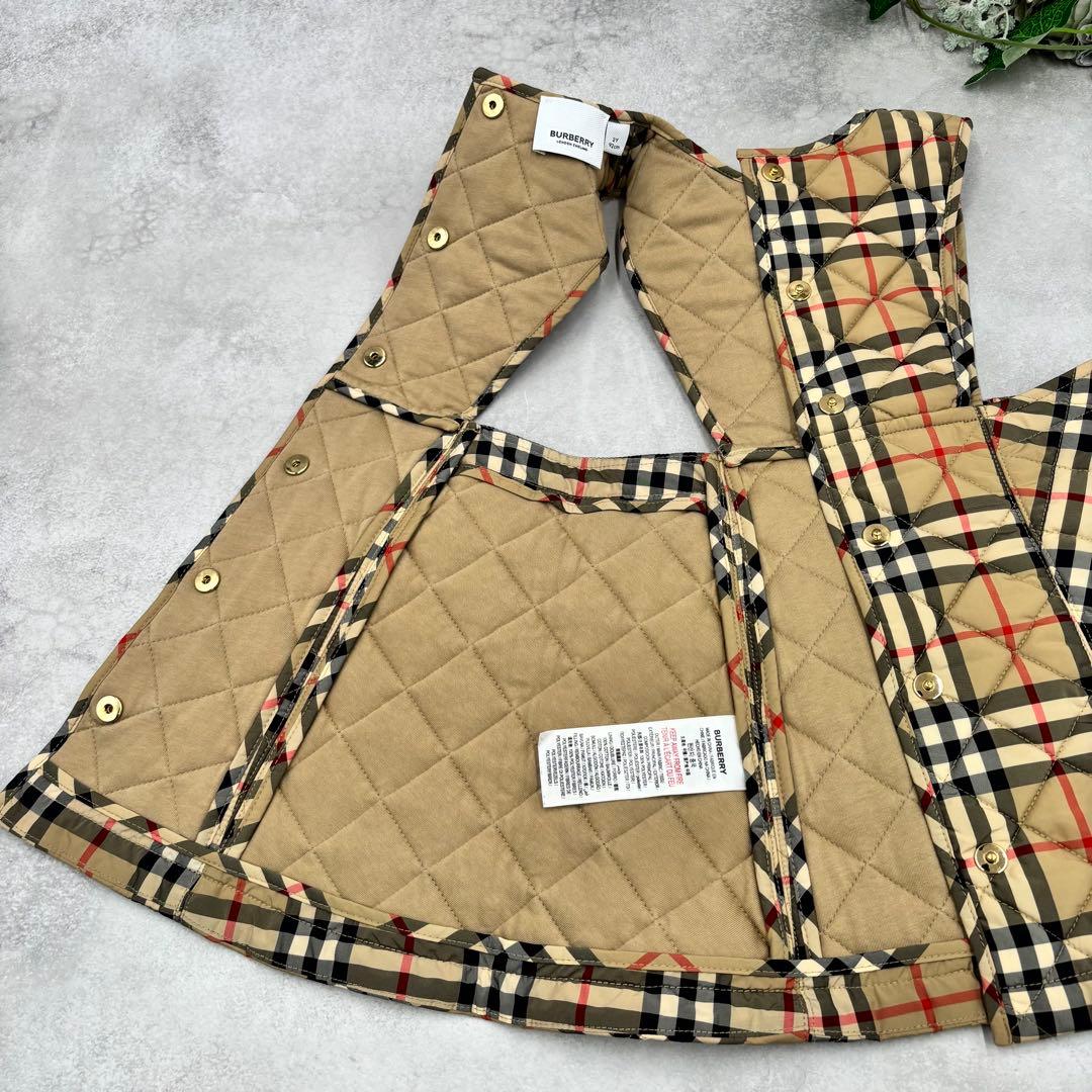 BURBERRY チェック柄キルティングジャンバースカート92cm