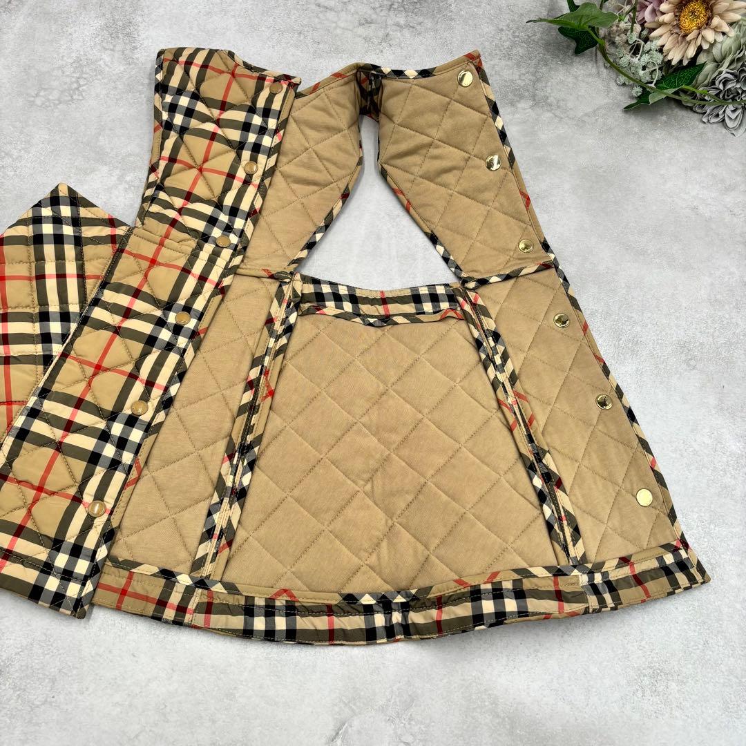 BURBERRY チェック柄キルティングジャンバースカート92cm