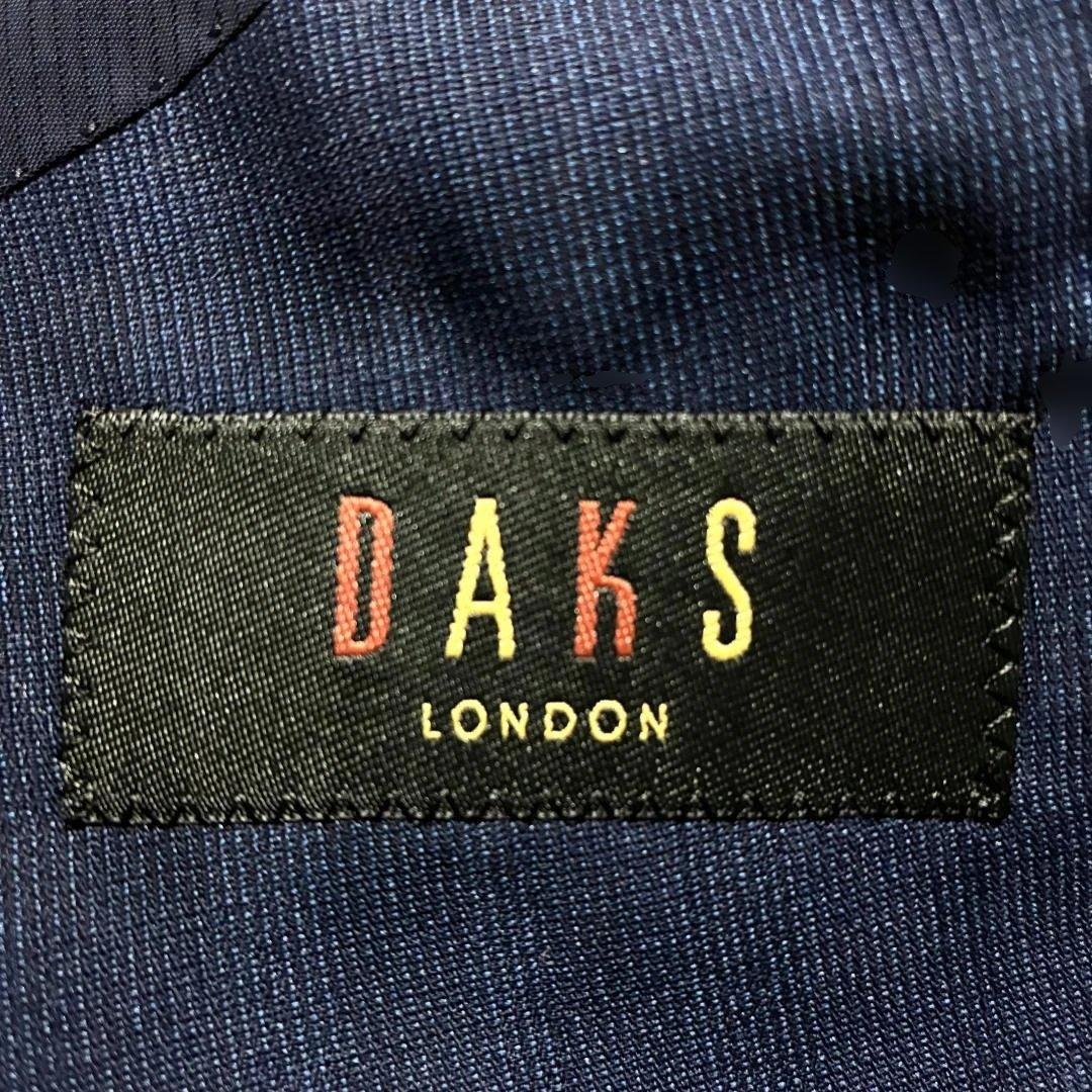 極美品✨ DAKS 紺ブレザー 銀ボタン ネイビー シャドーチェック 背抜き