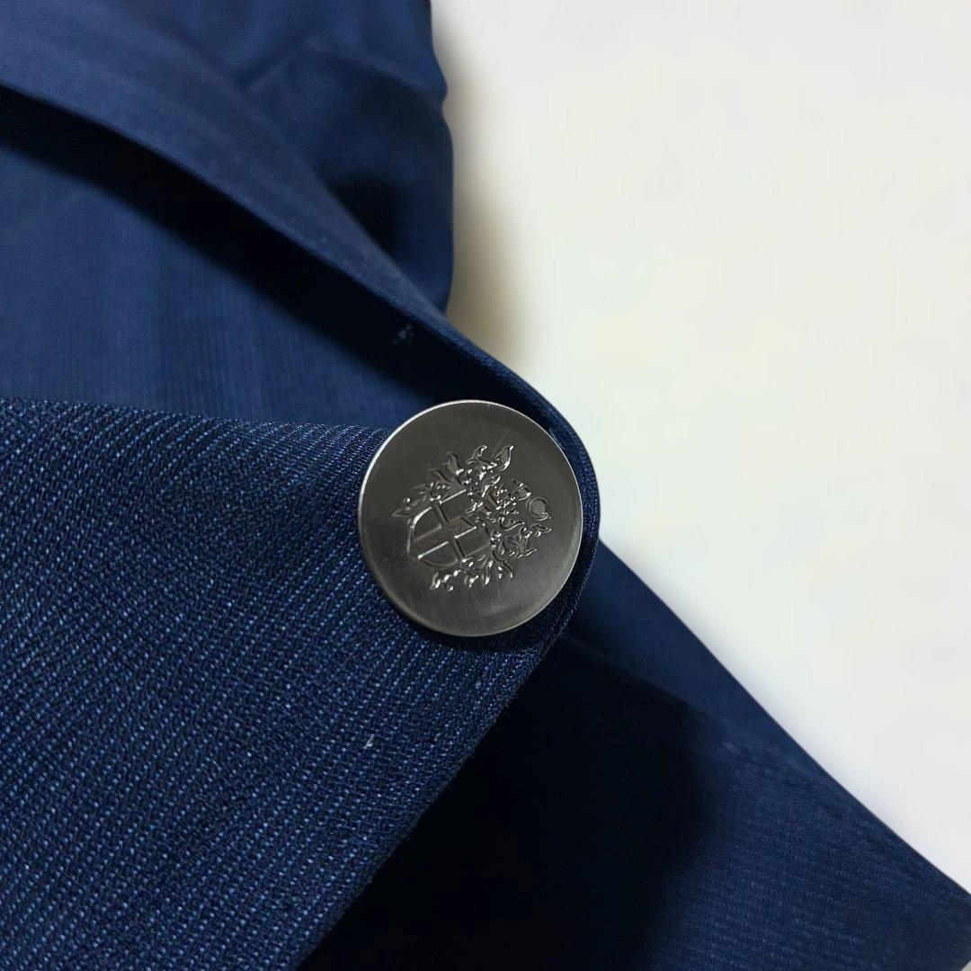 極美品✨ DAKS 紺ブレザー 銀ボタン ネイビー シャドーチェック 背抜き