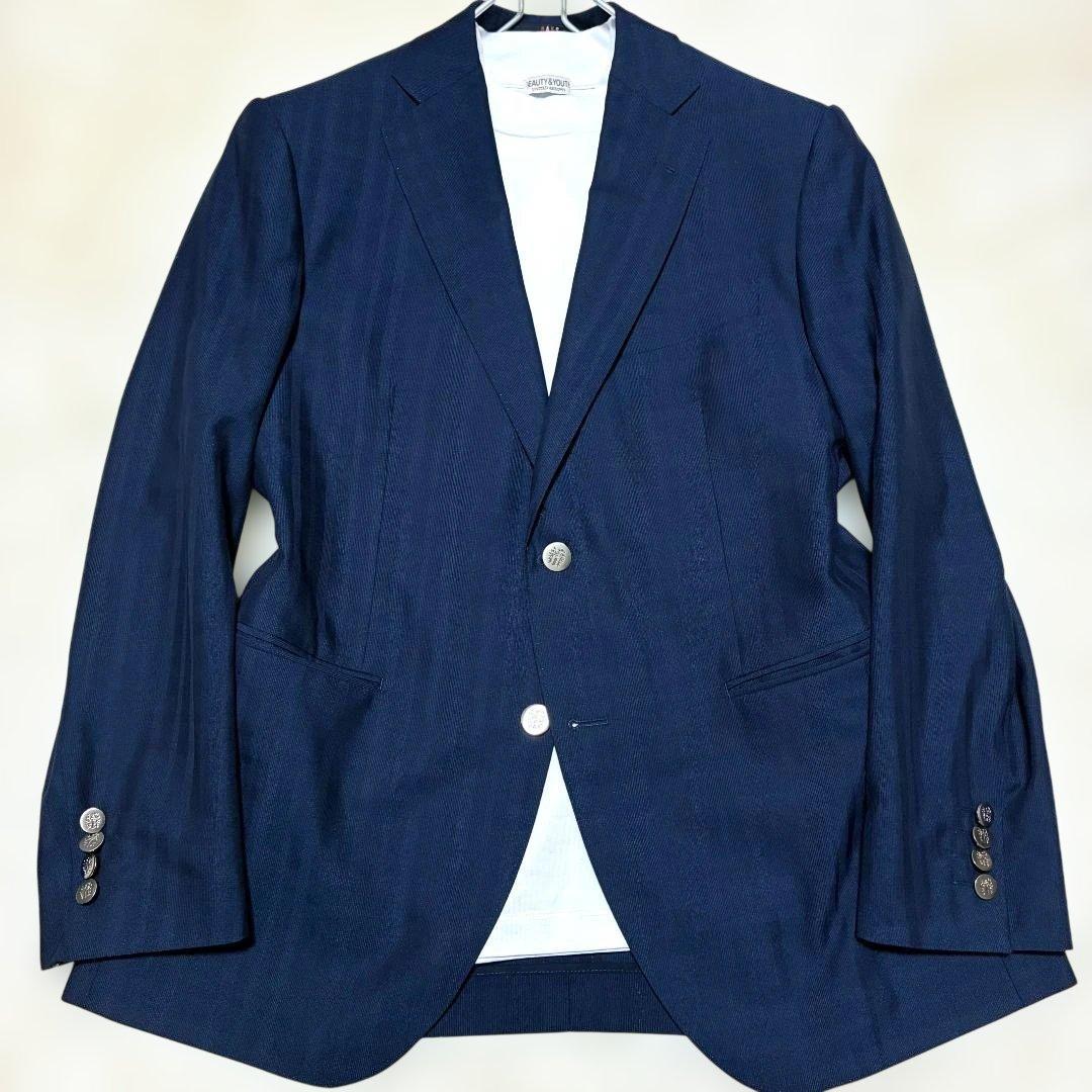 極美品✨ DAKS 紺ブレザー 銀ボタン ネイビー シャドーチェック 背抜き