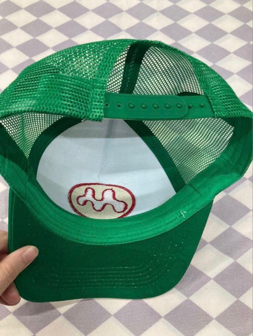 mowalolaトラッカーキャップ グリーン ホワイト