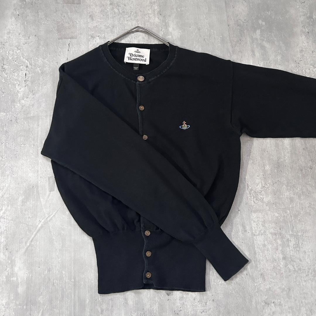 Z267 伊製 良品 VivienneWestwood ニットカーディガン 黒