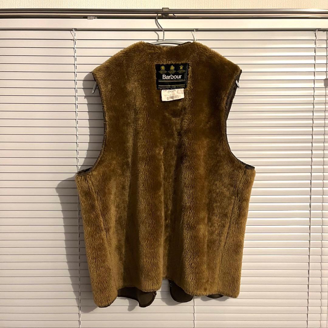 90s Barbour バブアー ライナー ベスト フェイクファー ボア 38