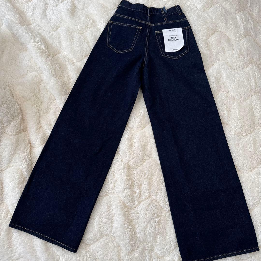 新品未使用☆ moussy CROSS WAIST WIDE STRAIGHT