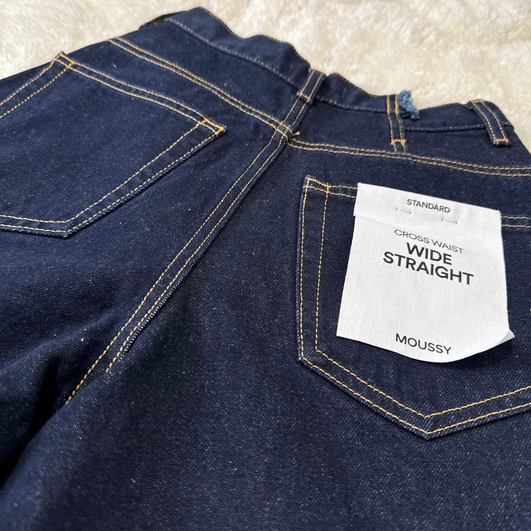 新品未使用☆ moussy CROSS WAIST WIDE STRAIGHT