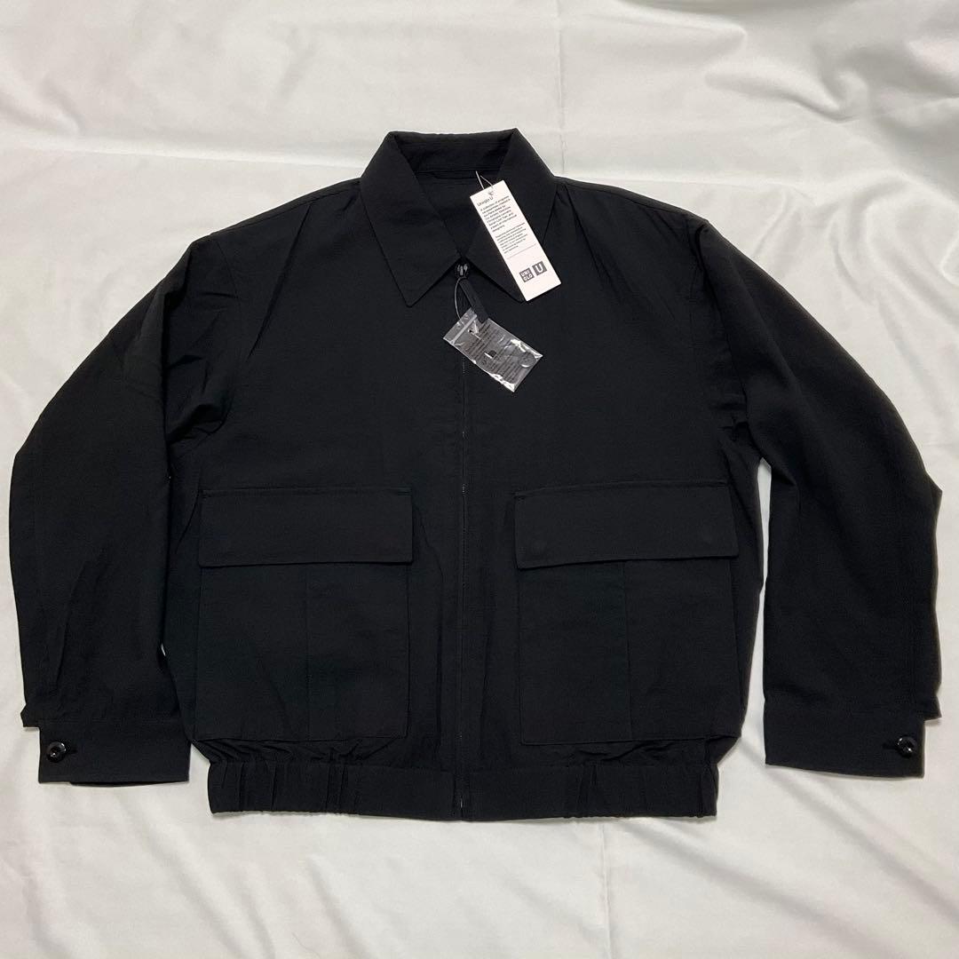 新品 ユニクロU ショートブルゾン　Mサイズ ブラック　UNIQLOU　2026