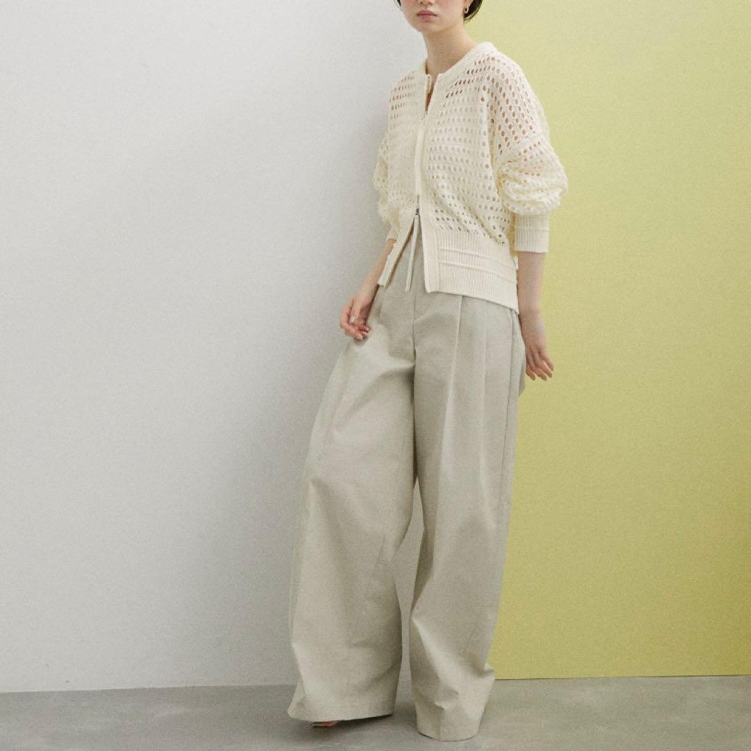 ⭐️本日24時迄 アダムエロペ メッシュニットブルゾン ホワイト定価¥1.5万
