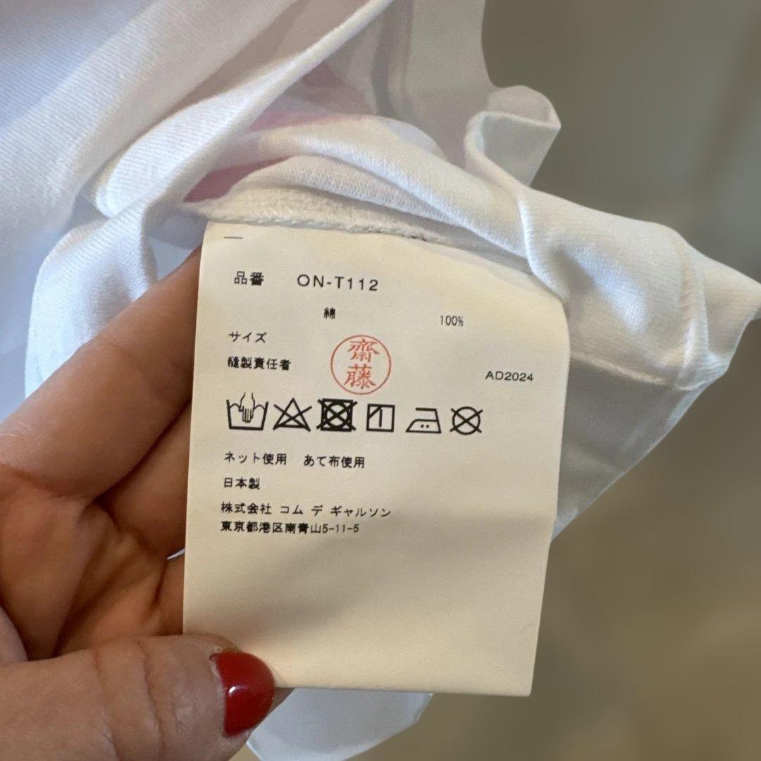 【新品】COMME des GARÇONS プリントTシャツ ホワイト/ピンク