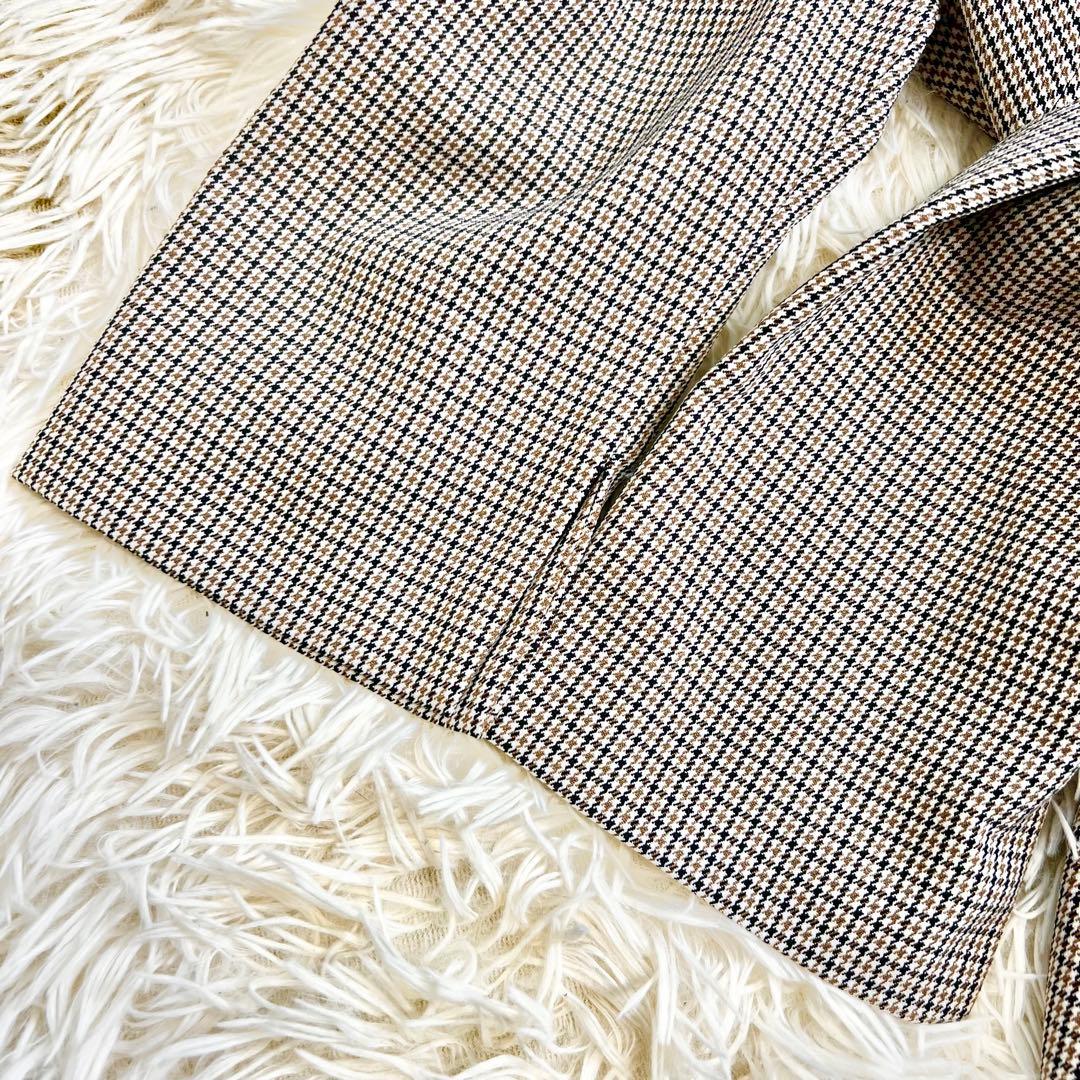 極美品✨セルフォード ツイストカシュクールワンピース 千鳥格子 フレア 34