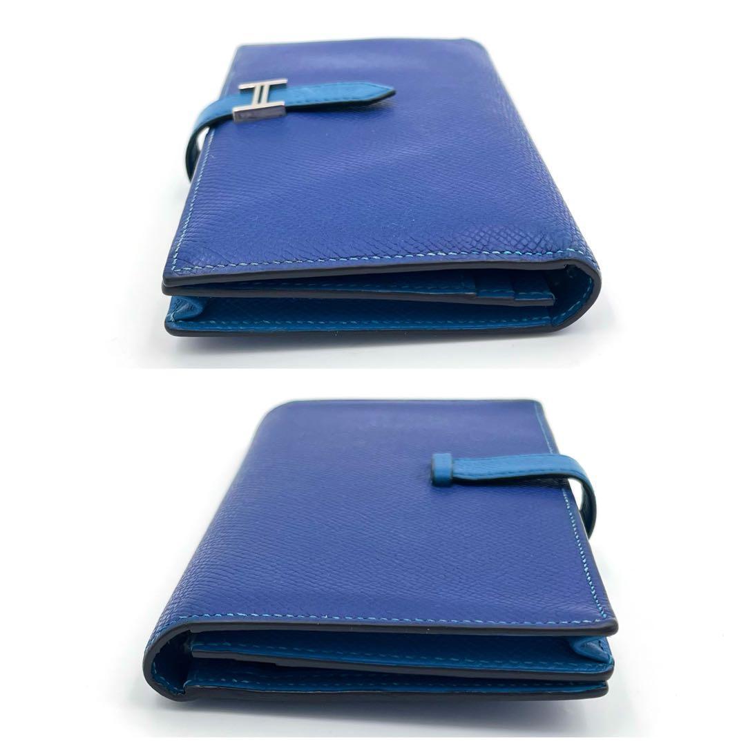 美品 HERMES エルメス ベアンスフレ ブルー ネイビー バイカラー