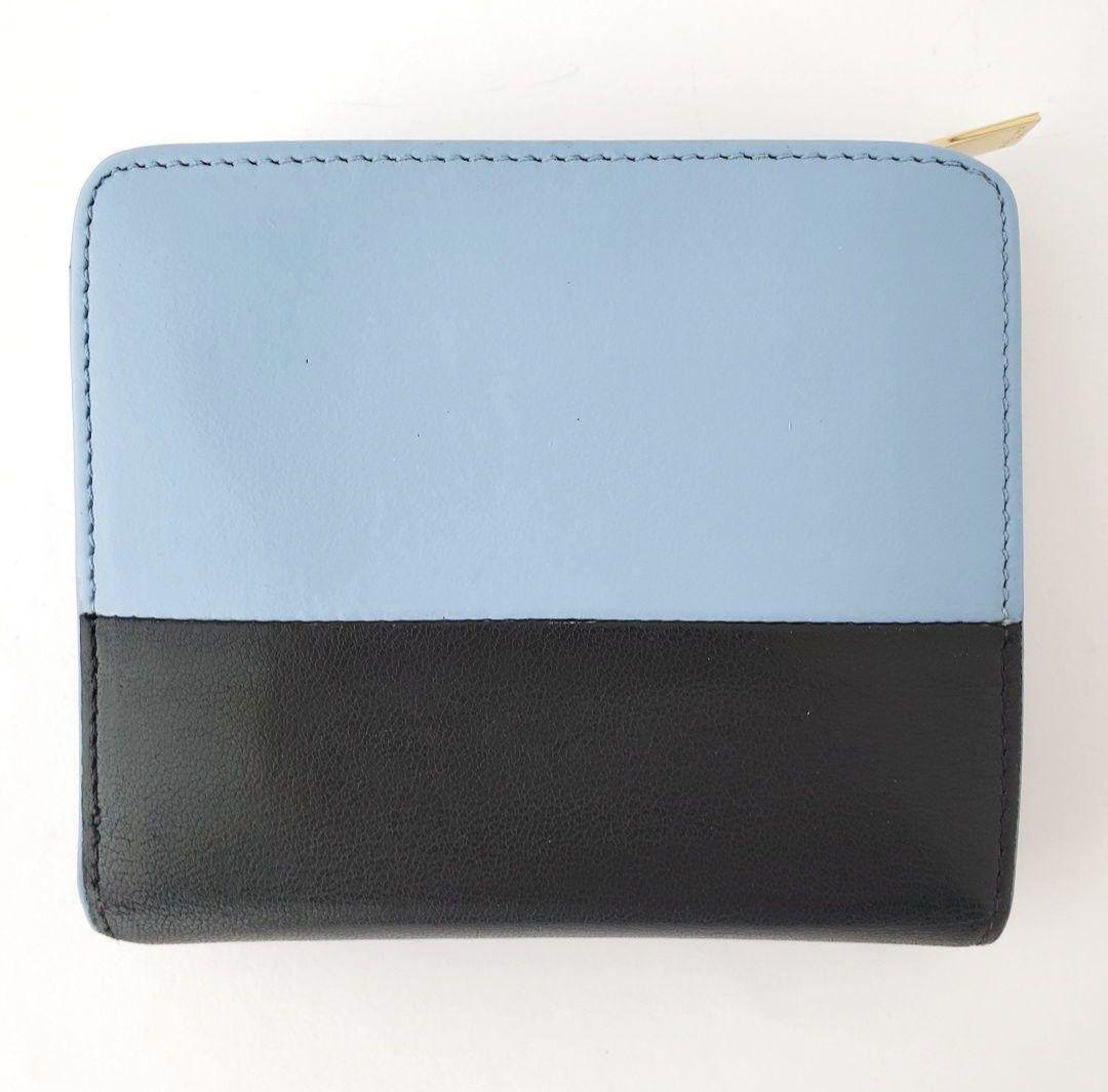 CELINE　２つ折り財布　バイカラー　コンパクトウォレット　セリーヌ　ブルー