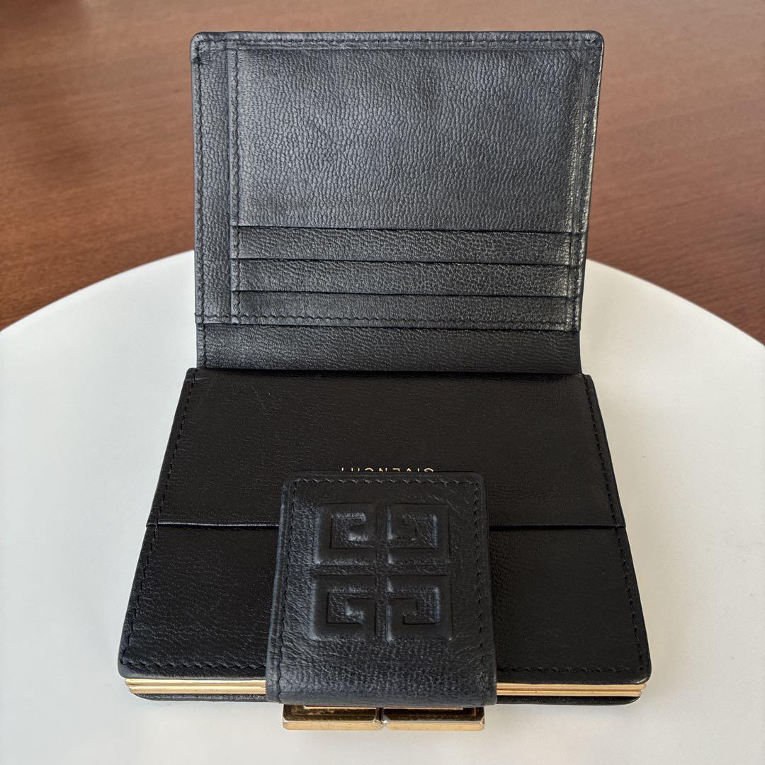 ジバンシー GIVENCHY 二つ折り財布 がま口 コンパクト財布 ブラック 黒