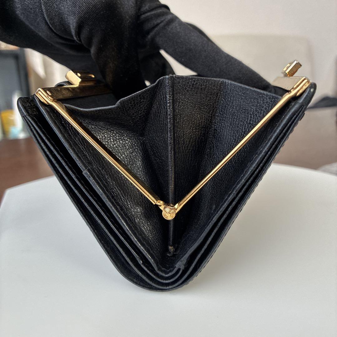 ジバンシー GIVENCHY 二つ折り財布 がま口 コンパクト財布 ブラック 黒