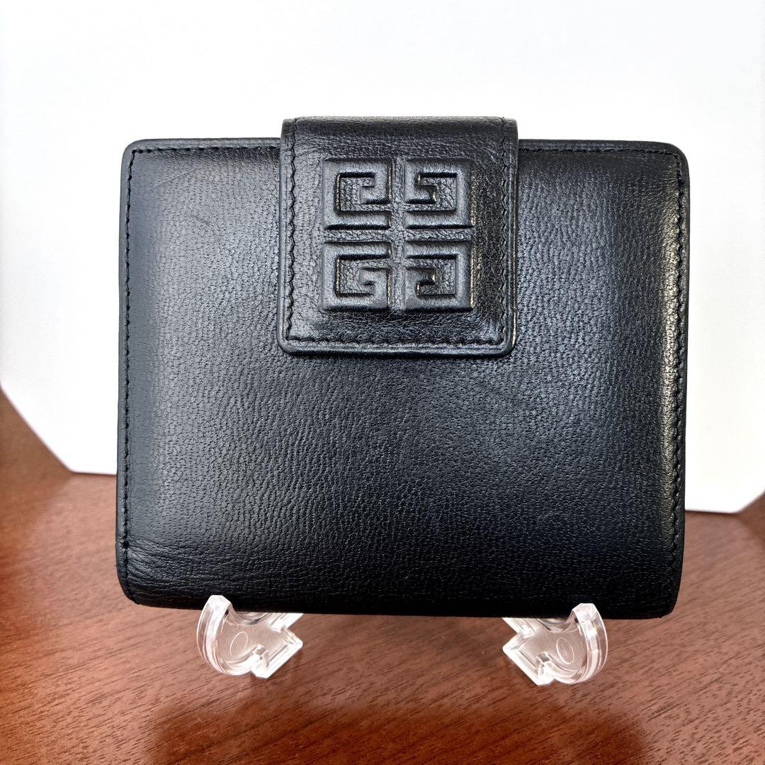 ジバンシー GIVENCHY 二つ折り財布 がま口 コンパクト財布 ブラック 黒