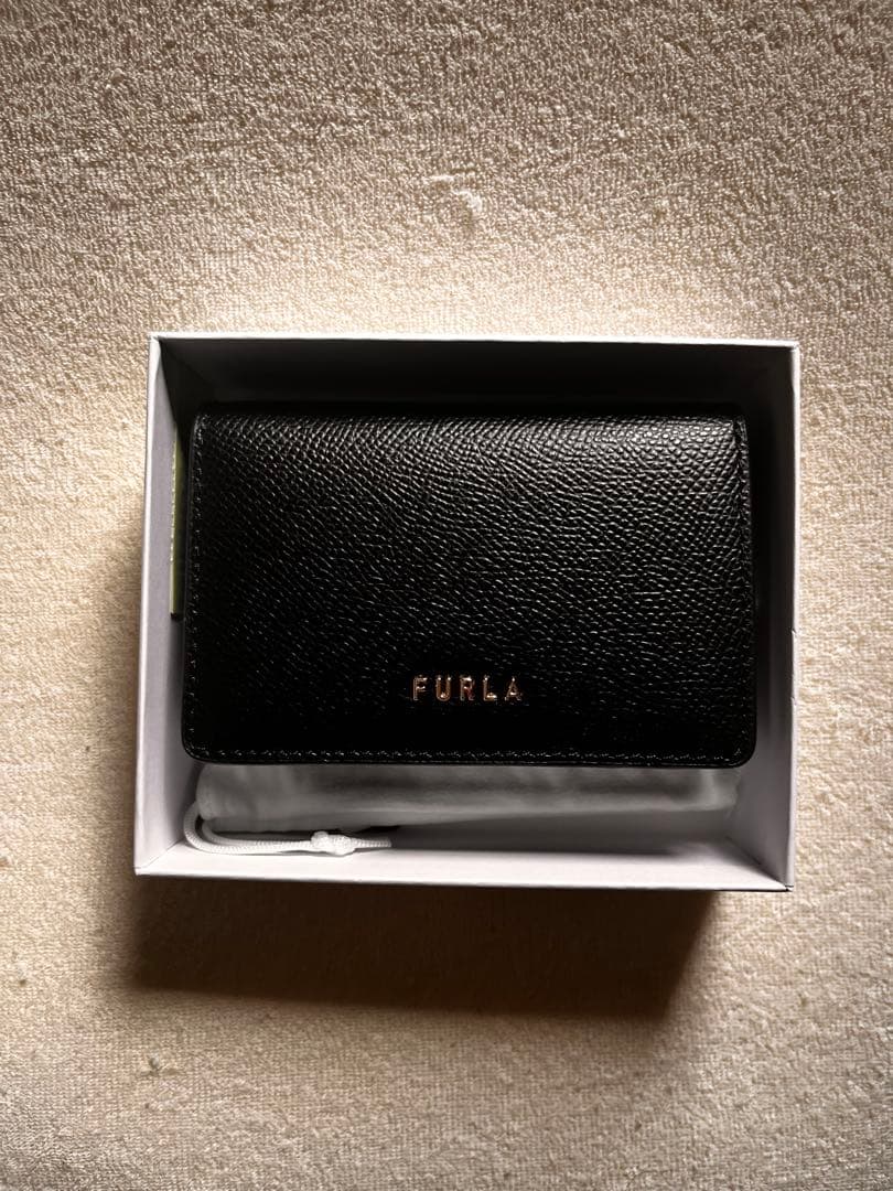 FURLA 黒 レザー 名刺入れ
