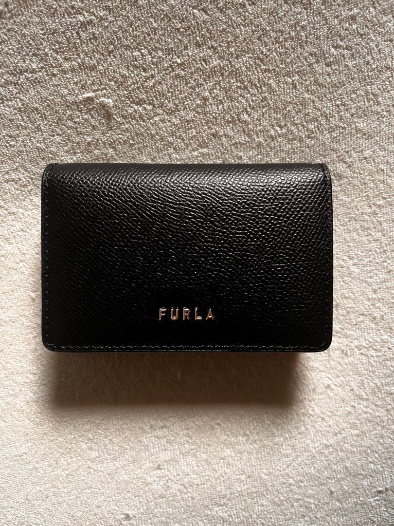 FURLA 黒 レザー 名刺入れ