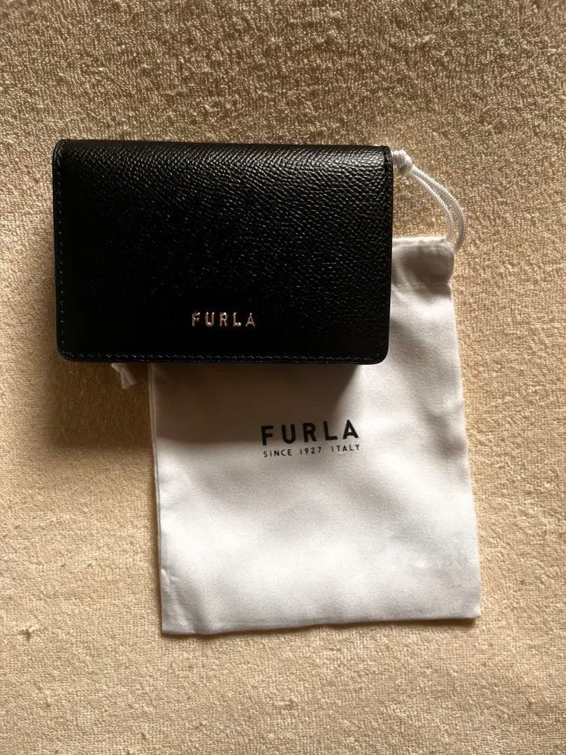 FURLA 黒 レザー 名刺入れ