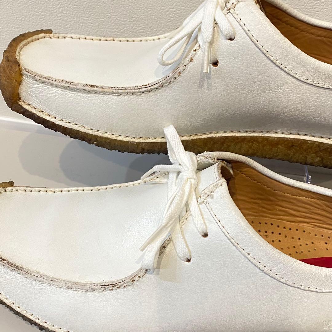 【極美品】Clarks クラークス ナタリー レースアップ レザー 白 25.0
